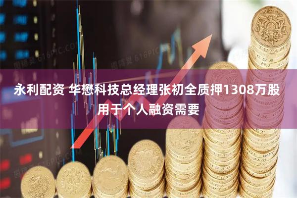 永利配资 华懋科技总经理张初全质押1308万股 用于个人融资需要